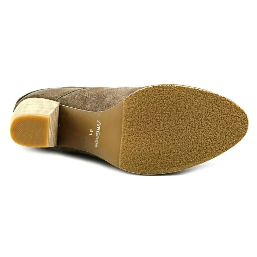 Antelope New BOOTS Suede Leather Stud Fringe Back Zip Ankle NWT Womens 9.5-10 - Picture 6 of 17